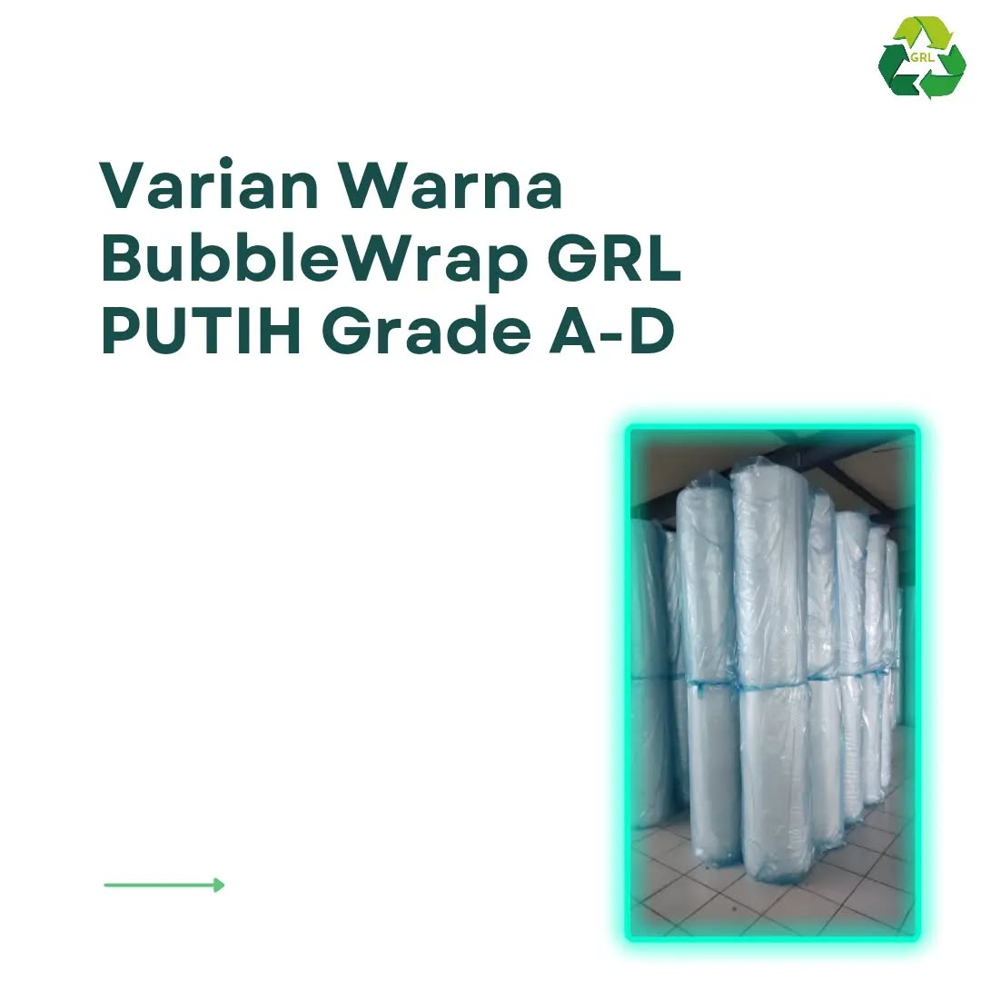 Varian Warna Bubble Wrap Putih Grade A–D